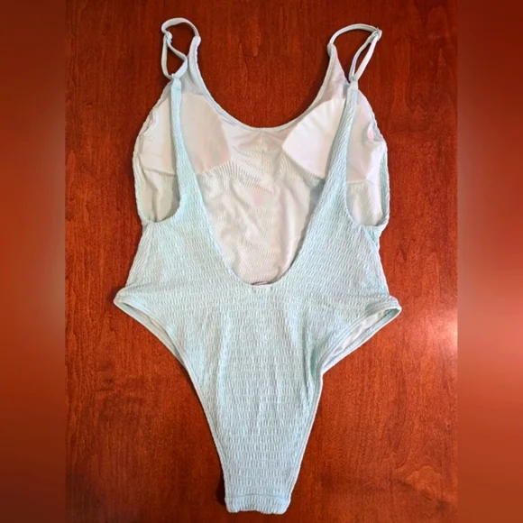 Aerie Mint Green One-Piece Textured Swimsuit - Size Medium - Picture 9 of 9